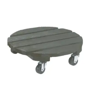 Soporte con ruedas de madera FSC teñido Nortene Flora Roll Color image-0