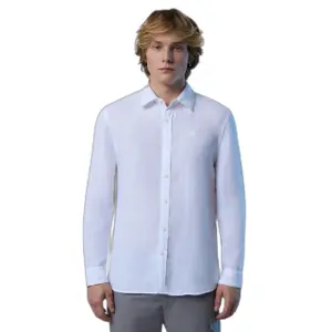 Camisa de lino de manga larga y cuello ancho North Sails image-2