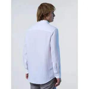 Camisa de lino de manga larga y cuello ancho North Sails image-4