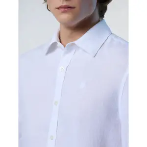 Camisa de lino de manga larga y cuello ancho North Sails image-5