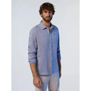 Camisa de lino de manga larga y cuello ancho North Sails image-3