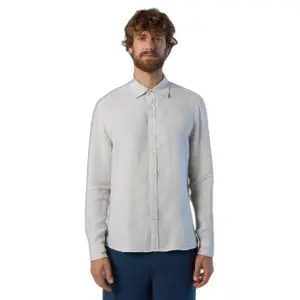 Camisa de lino de manga larga y cuello ancho North Sails image-2