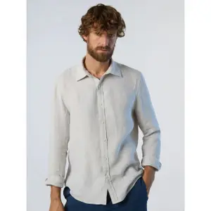 Camisa de lino de manga larga y cuello ancho North Sails image-3