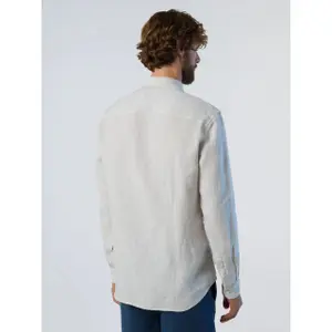 Camisa de lino de manga larga y cuello ancho North Sails image-4