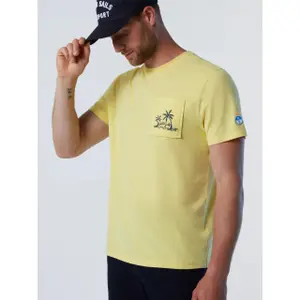 T-shirt con stampa di palme e tasca North Sails image-3