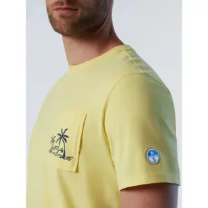 T-shirt con stampa di palme e tasca North Sails image-5