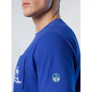 T-shirt con stampa di palme e tasca North Sails image-5