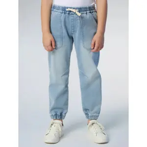 Denim effect joggers with logo for kids North Sails Reprive image-1