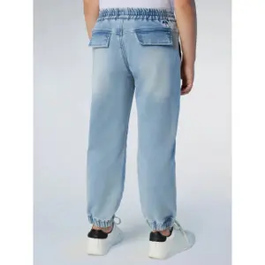 Denim effect joggers with logo for kids North Sails Reprive image-3