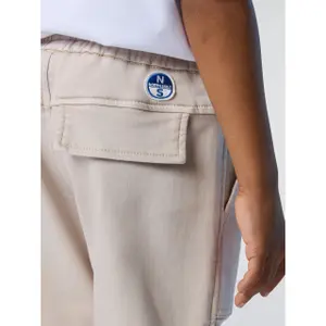 Denim effect joggers with logo for kids North Sails Reprive image-4
