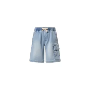 Denim effect Bermuda shorts with logo for kids North Sails Reprive image-0