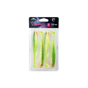 Weicher Köder Fox Rage slick shad ultra UV lemontiger 5" x 4