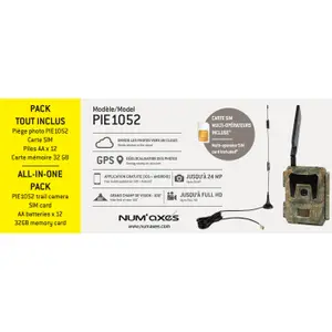 Armadilha da câmara + 12 pilhas AA + 1 cartão de memória de 32 GB + 1 cartão SIM Num'axes image-1