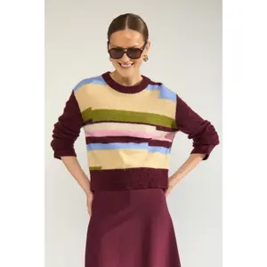 Gestreifter Pullover Damen Nümph Nuriette image-2