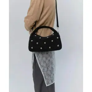 Håndtaske til kvinder Nunoo Dandy Rivet Suede image-3