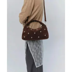 Håndtaske til kvinder Nunoo Dandy Rivet Suede image-3