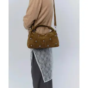 Håndtaske til kvinder Nunoo Dandy Rivet Suede image-3