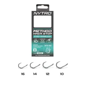 Hook Nytro Nto-B3 Barbless Method Hair Stop image-0