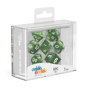 Pack of 7 dice Oakie Doakie RPG-Set Marble image-1