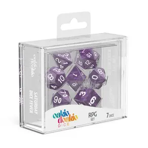 Pack of 7 dice Oakie Doakie RPG-Set Marble image-1