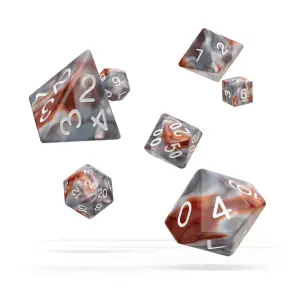 Pack of 7 dice Oakie Doakie RPG-Set Gemidice - Silver-Rust image-0