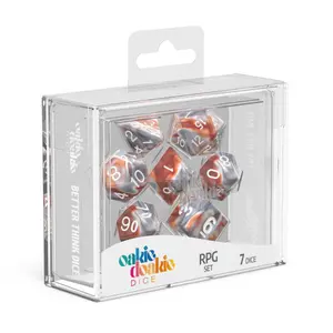 Pack of 7 dice Oakie Doakie RPG-Set Gemidice - Silver-Rust image-1