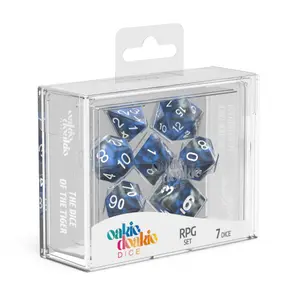 Pack of 7 dice Oakie Doakie RPG-Set Gemidice - Liquid Steel image-1