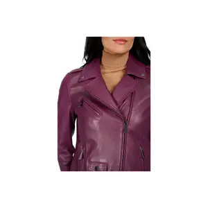 Women's Zip Leather Jacket Oakwood Samba image-3