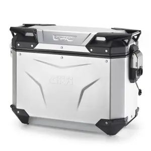 Left anodized aluminum motorcycle side pannier without lock cylinder Givi Outback Evo image-1