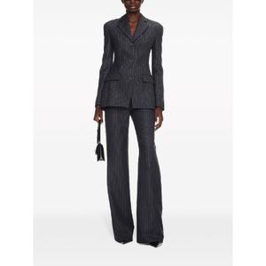 Spodnie dzwony w paski dla kobiet Off White image-1