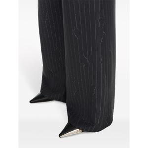 Spodnie dzwony w paski dla kobiet Off White image-4