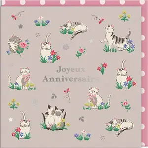 Carte double Ohh Deer Cath Kidston - Chats Gris image-0
