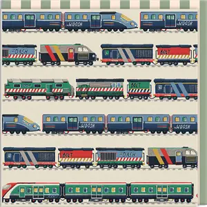 Carta doppia Ohh Deer Cath Kidston - Trains image-0