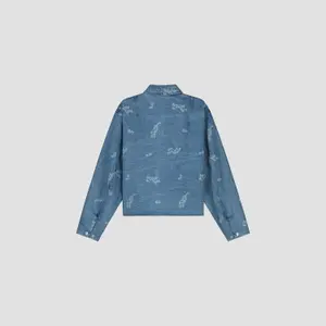 Veste en jean wavy denim femme Olaf Hussein AOP image-1