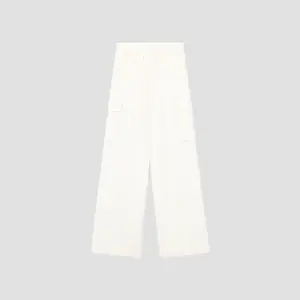 Pantalon cargo en coton lin Olaf Hussein image-1