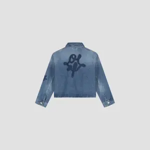Veste en jean denim Olaf Hussein Monogramme image-1
