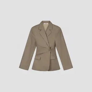 Blazer asymétrique en lin Olaf Hussein image-2