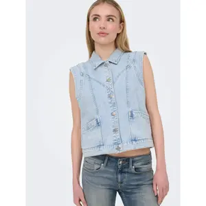Sleeveless denim jacket for women Only Kennedy image-1