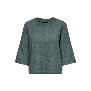 15333199-4681076-pull-col-rond-3-4-manches-femme-only-simoni-balsam-green-melange