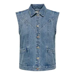 Womens Zip-Up Hooded Denim Jacket Only Kennedy image-0