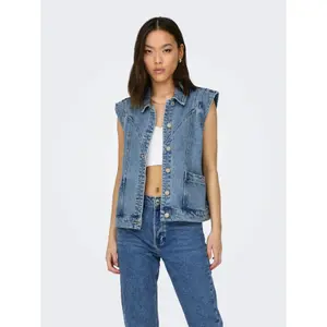 Womens Zip-Up Hooded Denim Jacket Only Kennedy image-1
