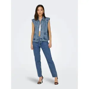 Womens Zip-Up Hooded Denim Jacket Only Kennedy image-4