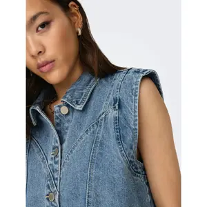 Womens Zip-Up Hooded Denim Jacket Only Kennedy image-6