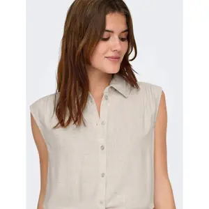 Women's sleeveless linen shirt Only Siesta image-5