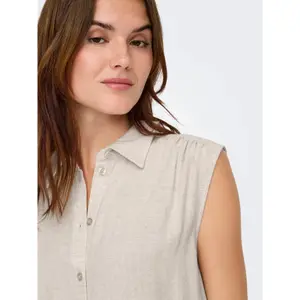Women's sleeveless linen shirt Only Siesta image-6