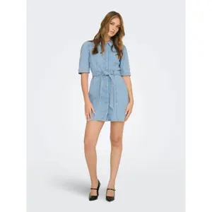 Robe chemise en jean femme Only Vibbe image-3