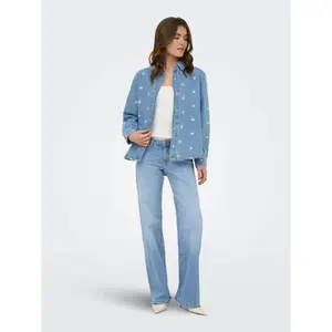 Camicia a maniche lunghe in denim donna Only Vera Daisy image-3
