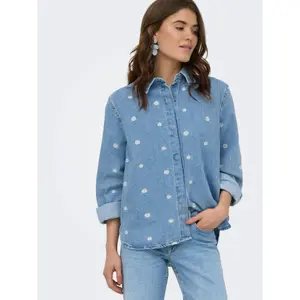 Camicia a maniche lunghe in denim donna Only Vera Daisy image-2