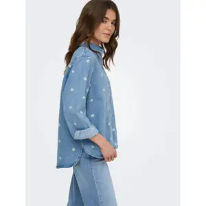 Camicia a maniche lunghe in denim donna Only Vera Daisy image-6
