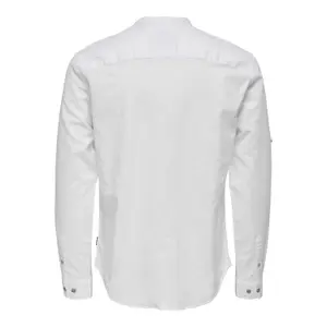 Camisa de lino de manga larga en medio tono Only & Sons Caiden image-4